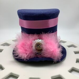 Disney Parks Alice in Wonderland Mad Hatter Cheshire Cat Mini Velvet Top Hat